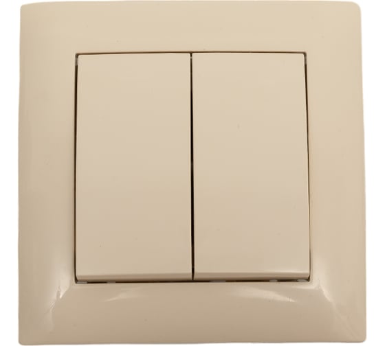 Изображение товара Выключатель двухклавишный ARTSUN слоновая кость встраиваемый STANDART 01-0102-02