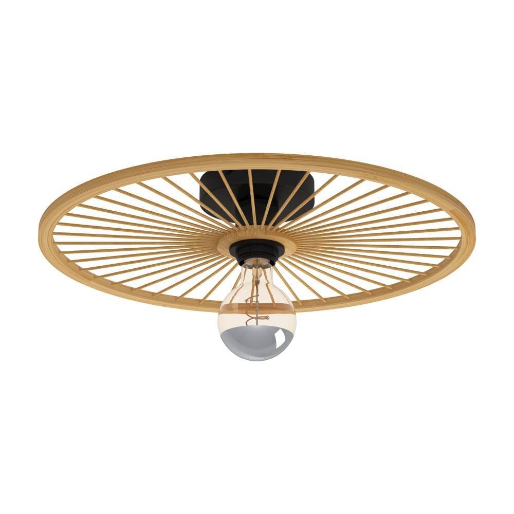 Изображение товара Потолочный светильник EGLO LEOMINSTER 43883 с деревянным плафоном и стальным корпусом