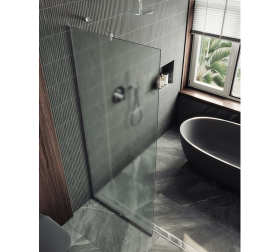 Изображение товара Душевая перегородка MaybahGlass в узком профиле, 1950х1090 мм, стекло сатин 8 мм, MGD-680-5у