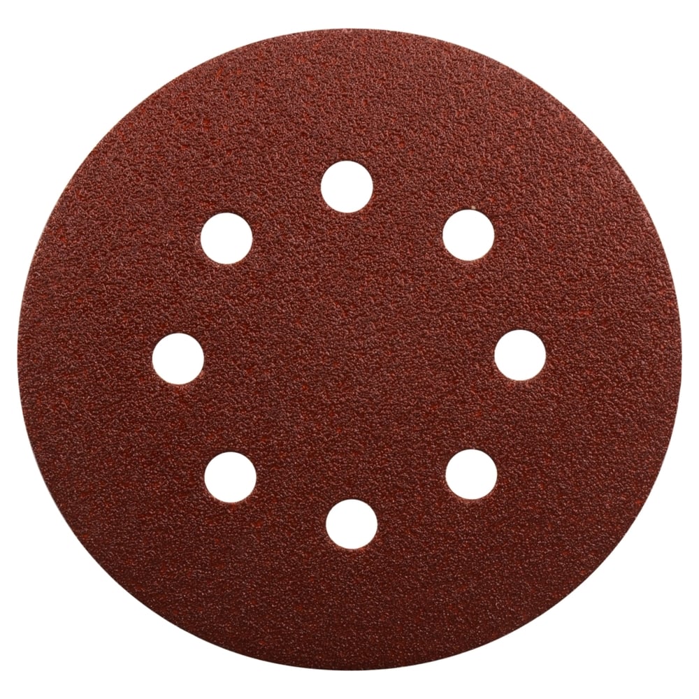 Изображение товара Диск шлифовальный 125 мм, A320, 8 отверстий, коричневый, липучка, 10 шт Makita D-54570