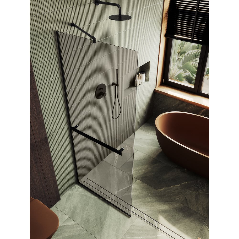 Изображение товара Душевая перегородка MaybahGlass бронза 1950х690 мм узкий профиль