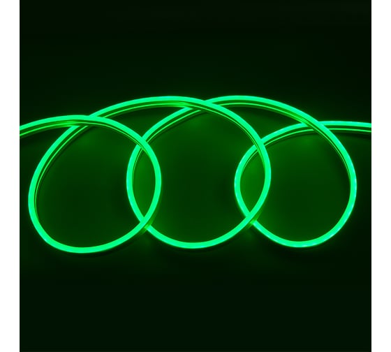 Изображение товара Светодиодная лента General Lighting Systems гибкий неон 50 м, 9,6Вт/м, 12В, SMD2835, 6мм, IP67, зеленый GLS-2835-120-9.6-12-NL-IP67-G 512410