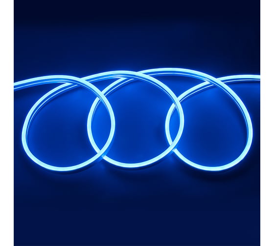 Изображение товара Светодиодная лента General Lighting Systems гибкий неон 50 м, 9,6Вт/м, 12В, SMD2835, IP67, ледяной синий GLS-2835-120-9.6-12-NL-IP67-IB 512710