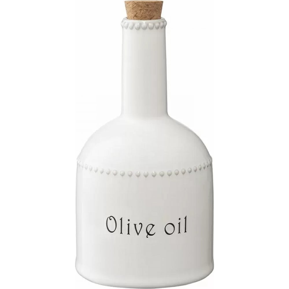 Изображение товара Бутылка для масла Tkano Kitchen Spirit 250 мл фарфор белая дизайн надпись