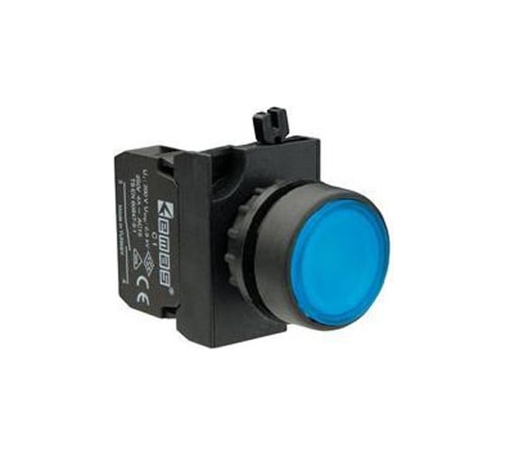 Изображение товара Нажимная круглая кнопка Emas синяя, 1НО, серия C, 250 В AC, 4 А, CP100DM