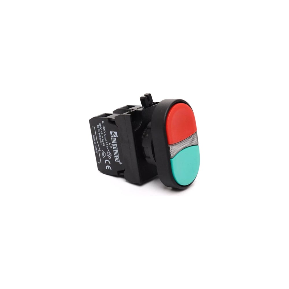 Изображение товара Нажимная кнопка Emas сдвоенная красно-зеленая 250 В AC 4 А CP102K21KY
