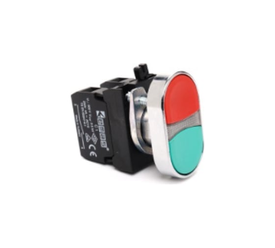 Изображение товара Нажимная кнопка Emas сдвоенная, красно-зелёная, 250 В AC, 4 А, CM102K20KY