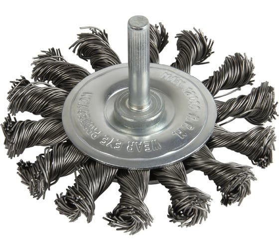 Изображение товара Щетка дисковая плетеная с хвостовиком 100 мм, проволока - INOX 0.50 мм DEBEVER DB80163381