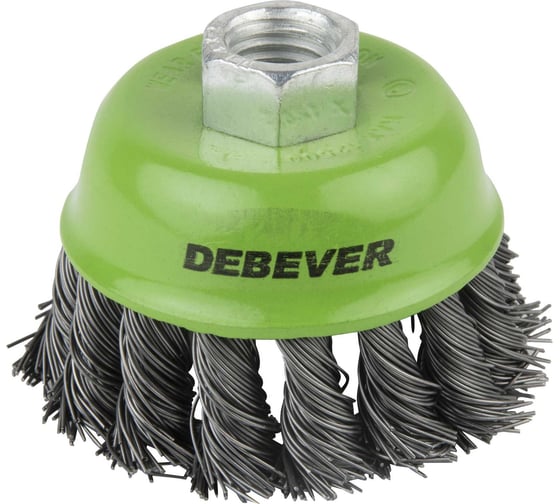 Изображение товара Щетка чашечная плетеная, 100 мм, резьба M14, проволока - сталь 0.50 мм DEBEVER DB80170729