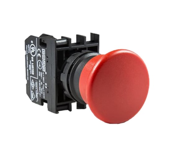 Изображение товара Нажимная кнопка Emas Грибок красная, без фиксации, 1НЗ, серия B, 250В AC, 4 А, 10 шт. B200MK