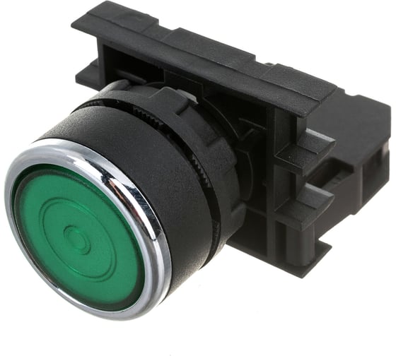 Изображение товара Нажимная кнопка Emas круглая зелёная, с фиксацией, 1НО, серия B, 250В AC, 4А, B100FY