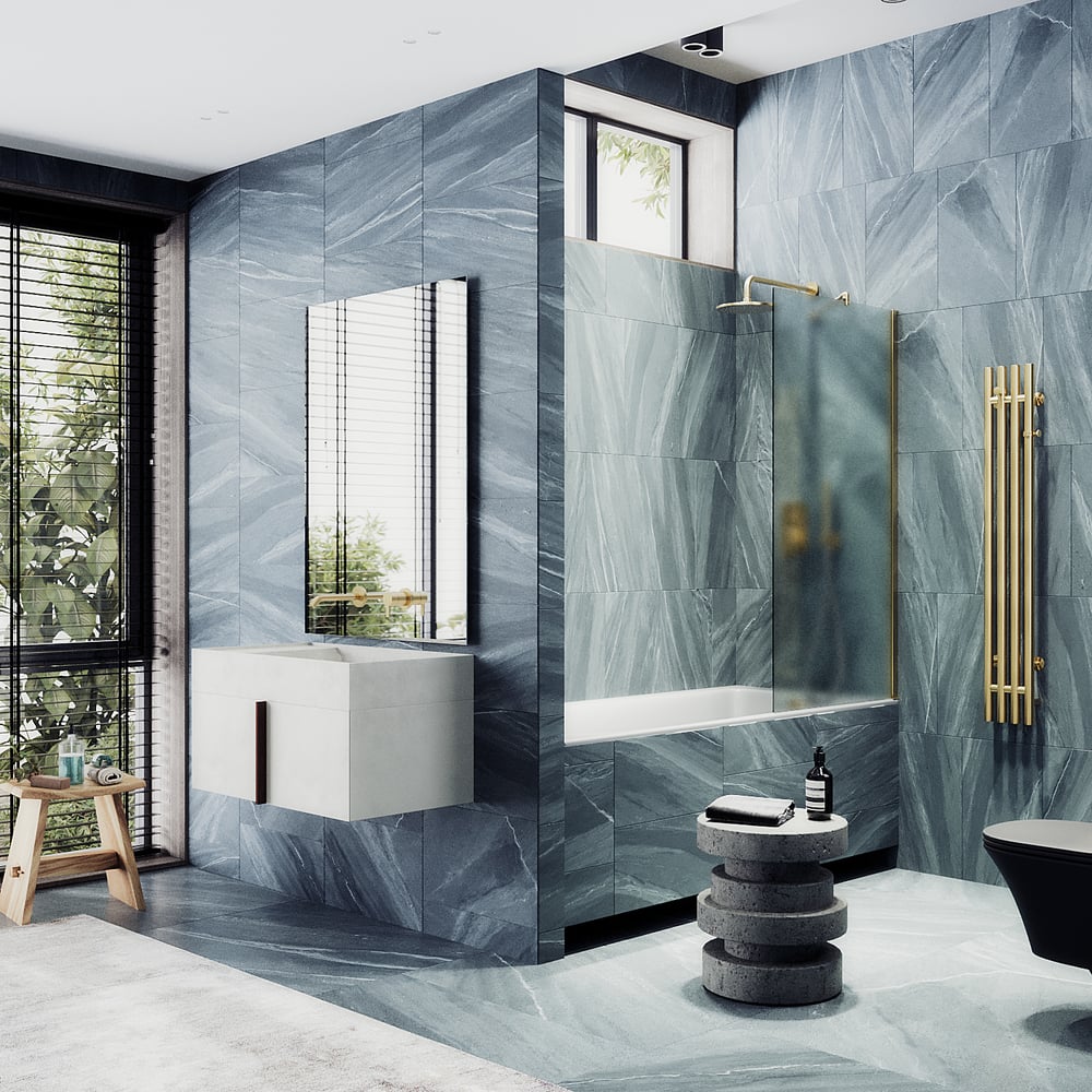 Изображение товара Шторка для ванны в широком профиле MaybahGlass MGV-253-3ш крепеж в комплекте