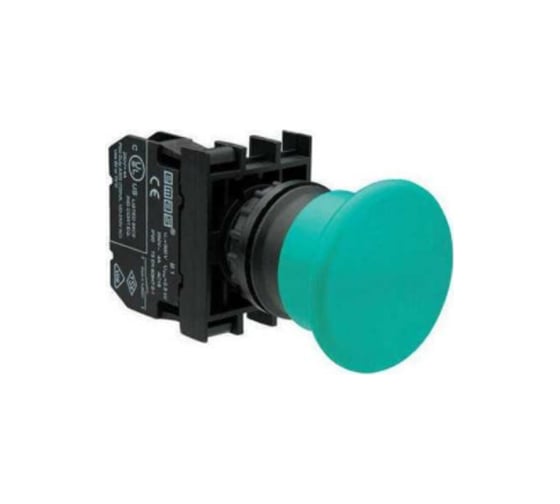 Изображение товара Нажимная кнопка Emas Грибок зелёная, без фиксации, 1НЗ, серия B, 250В AC, 4 А, B200MY