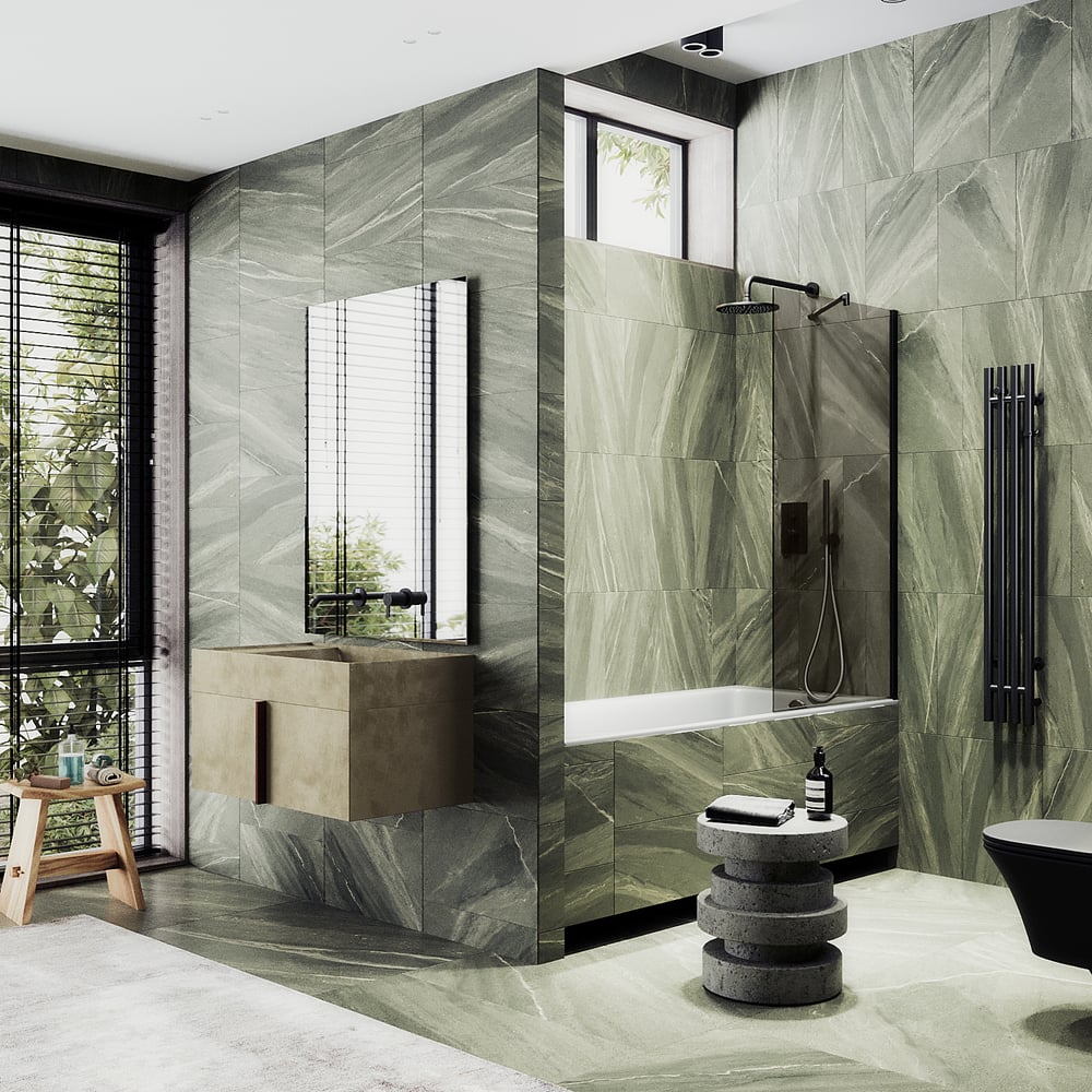 Изображение товара Шторка для ванны MaybahGlass MGV-69-6ш из закаленного стекла бронза 1 створка