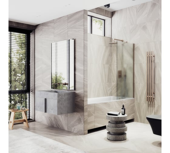 Изображение товара Шторка для ванны в широком профиле MaybahGlass MGV-90-2ш