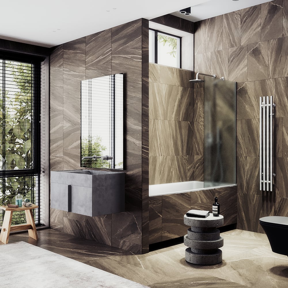 Изображение товара Шторка для ванны MaybahGlass MGV-92-5ш закаленное стекло матовая профилем хром матовый