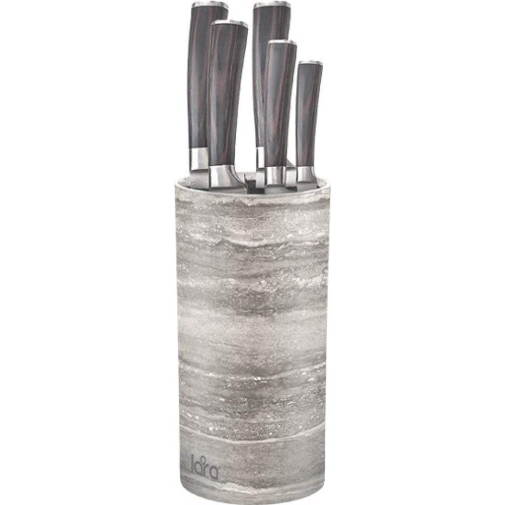 фото Подставка для ножей lara универсальная круглая soft touch lr05-103 gray