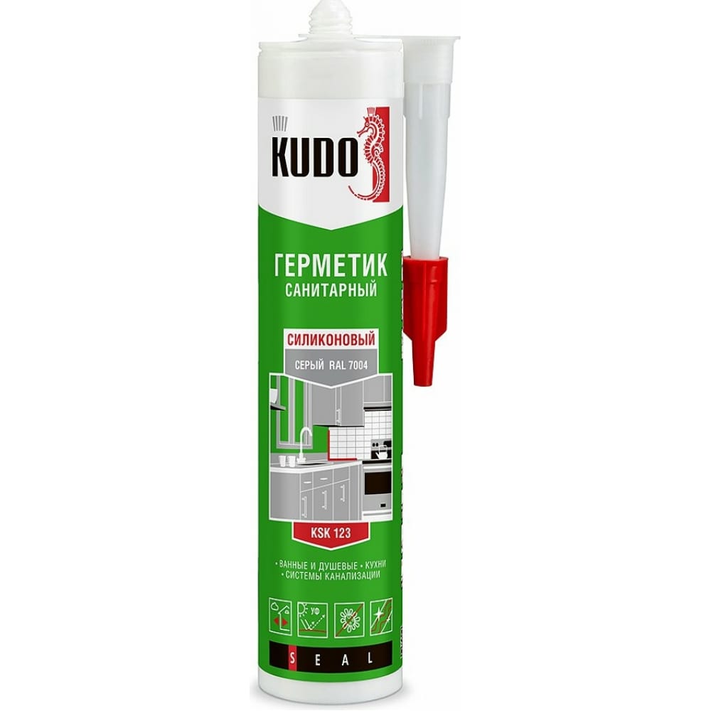 Силиконовый санитарный герметик KUDO герметик силиконовый для ванной и кухни kudo ksk 183 280 мл серый