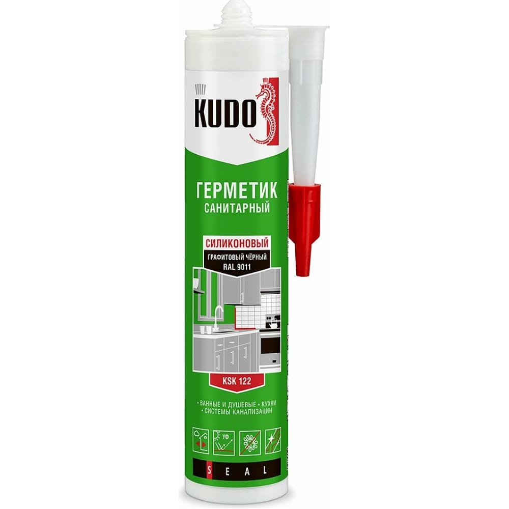 Силиконовый санитарный герметик KUDO герметик силиконовый санитарный kudo ksk 120 280 мл бес ный