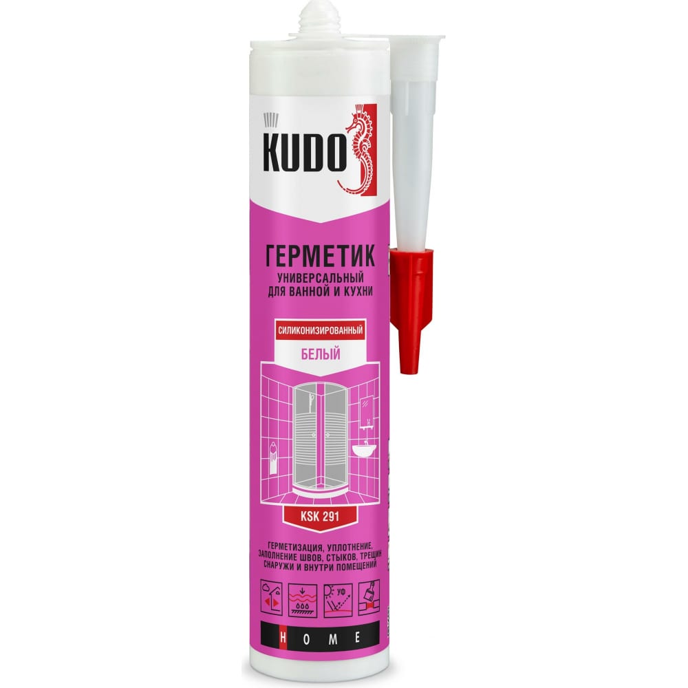 Универсальный силиконизированный герметик KUDO герметик силиконизированный универсальный vgt 400 г береза