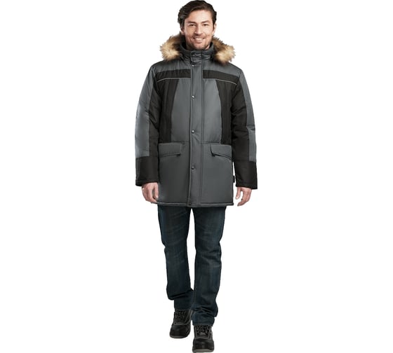 Изображение товара Утеплённая куртка ГК Спецобъединение СКАНДИНАВИЯ ЛЮКС серая/чёрная, размер 128-132, рост 182-188 Кур 316/128/182