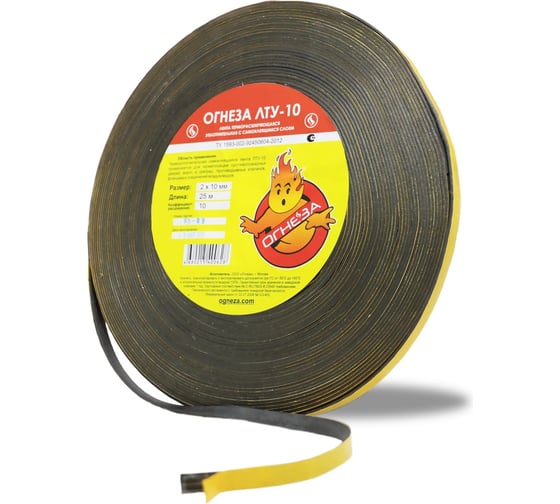 Изображение товара Термоуплотнительная лента ОГНЕЗА ЛТУ 2х10 мм, рулон 25 пог. м 105099