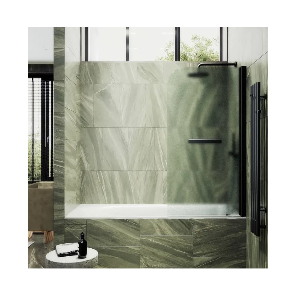 Изображение товара Шторка поворотная MaybahGlass 1400х600 6 мм Сатин для ванной