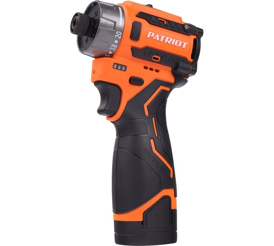 Изображение товара Винтоверт Patriot BR 469 HEX 1/4, 16.8В, 2.0 Ач, 70Нм, 2 акб и зу, кейс 180201469