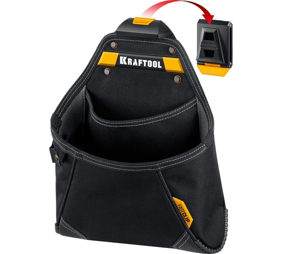 Изображение товара Поясная сумка 260x340 мм с быстросъёмным креплением KRAFTOOL FastClipKP-12, 12 карманов и петель 38774