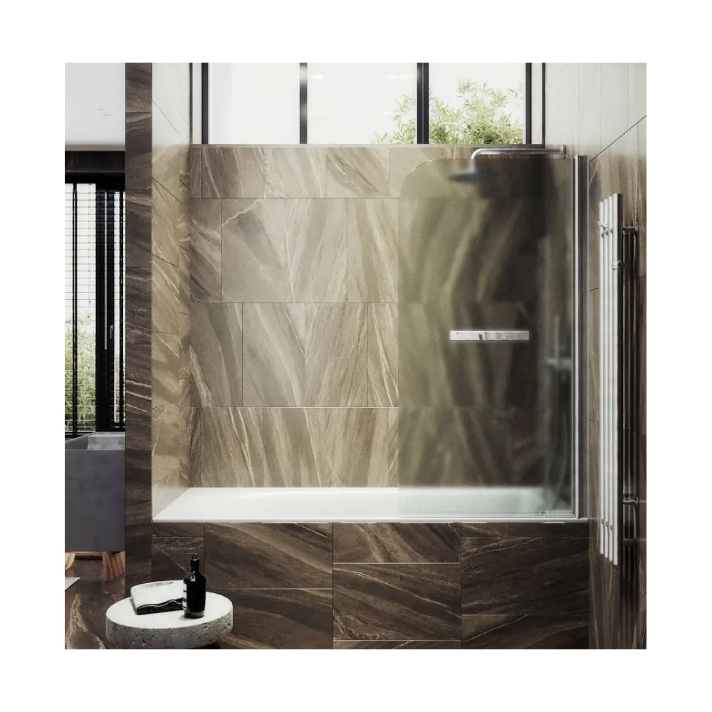 Изображение товара Шторка для ванной MaybahGlass 1400х800 6 мм с сатиновой поверхностью и монопетлей