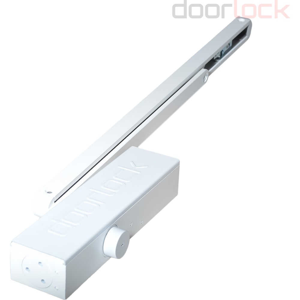 Изображение товара Доводчик дверной Doorlock DL340S/N BC EN1-4 со скользящей тягой белый