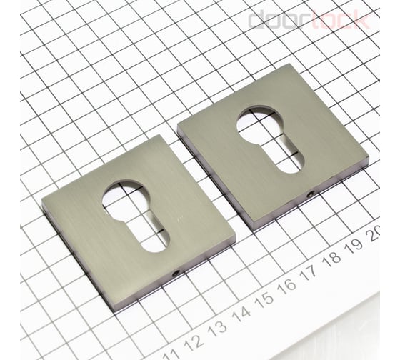 Изображение товара Ключевина под цилиндр Doorlock DL ES02/S/С Slim MBSN матовый никель, квадратная розетка, пара 73260