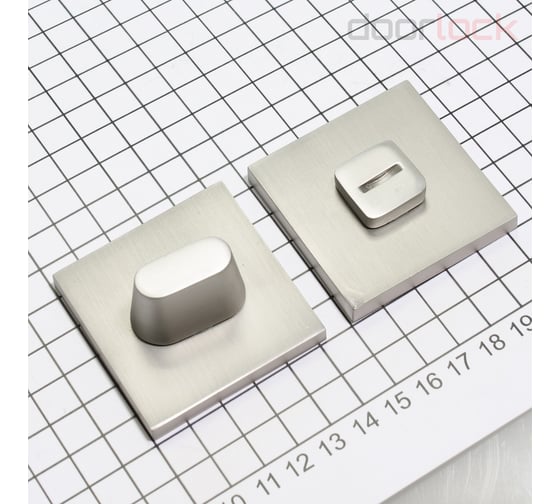 Изображение товара Поворотная кнопка Doorlock DL TK06/S/WC Slim MBSN матовый никель, квадратная розетка, шток 6мм 73265