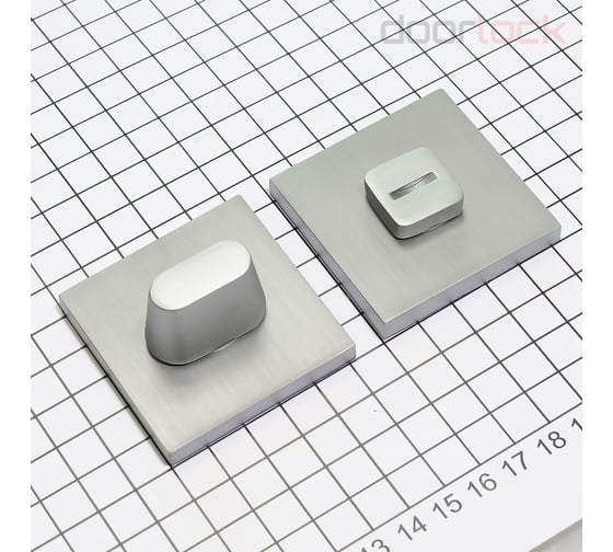 Изображение товара Поворотная кнопка Doorlock DL TK06/S/WC Slim SC матовый хром, квадратная розетка, шток 6мм 73266