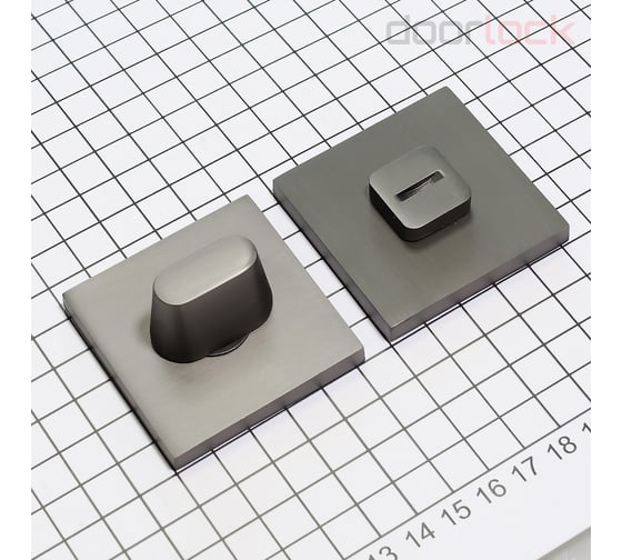 Изображение товара Поворотная кнопка Doorlock DL TK06/S/WC Slim GR графит, квадратная розетка, шток 6 мм 73269