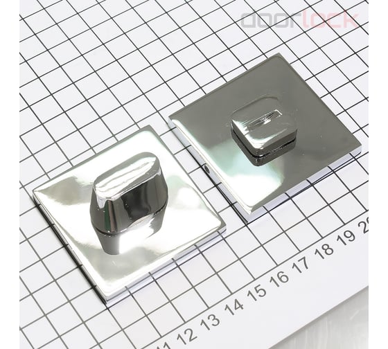 Изображение товара Поворотная кнопка Doorlock DL TK06/S/WC Slim CP полированный хром, квадратная розетка, шток 6 мм 73267