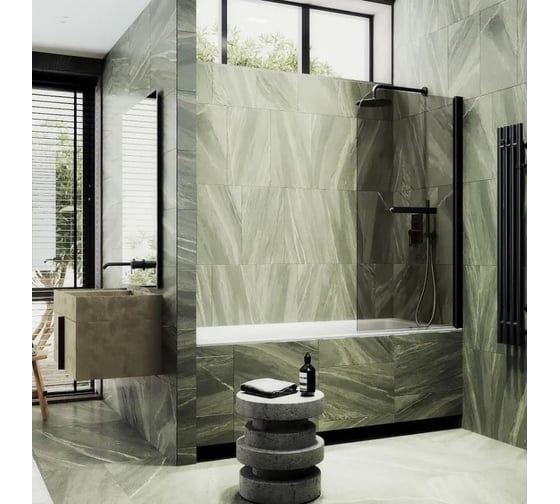 Изображение товара Шторка поворотная на монопетле MaybahGlass 1400х800 6 мм Бронза +Полотенцедержатель MGV-789-6