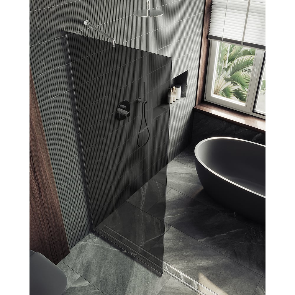 Изображение товара Душевая перегородка MaybahGlass 1950х790 мм закаленное стекло и алюминиевый профиль