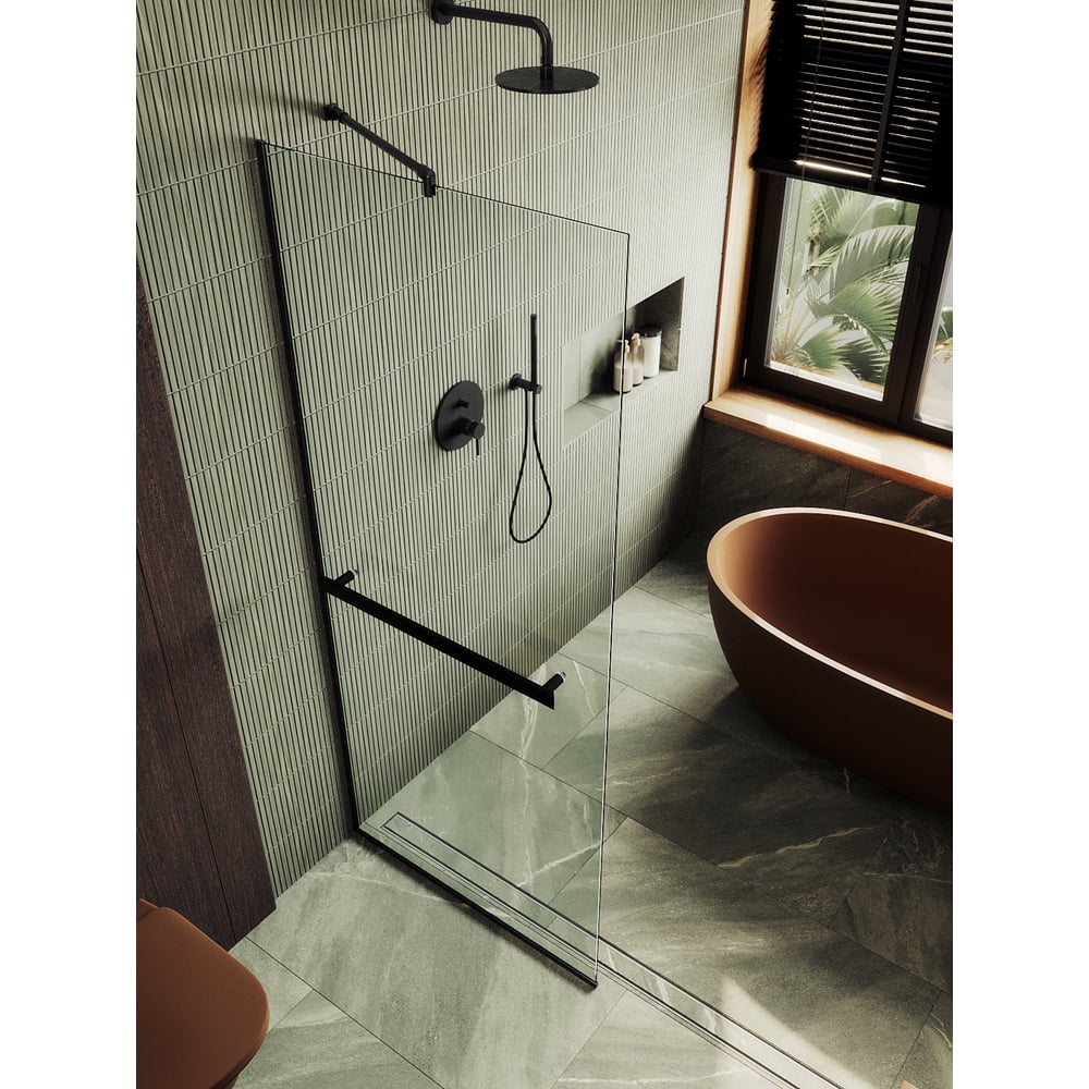 Изображение товара Душевая перегородка MaybahGlass 1950х890 мм стекло 8 мм узкий профиль