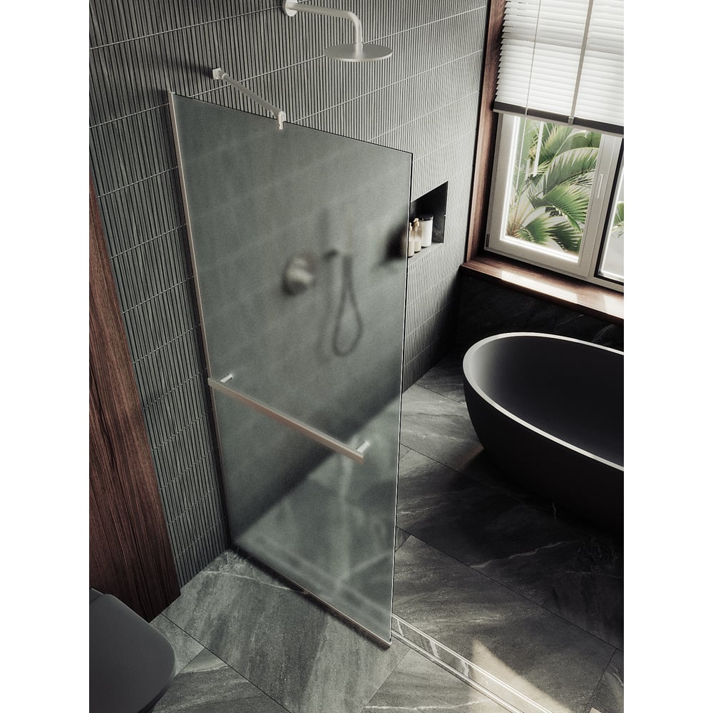 Изображение товара Душевая перегородка MaybahGlass узкий профиль 1950х890 мм сатин стекло