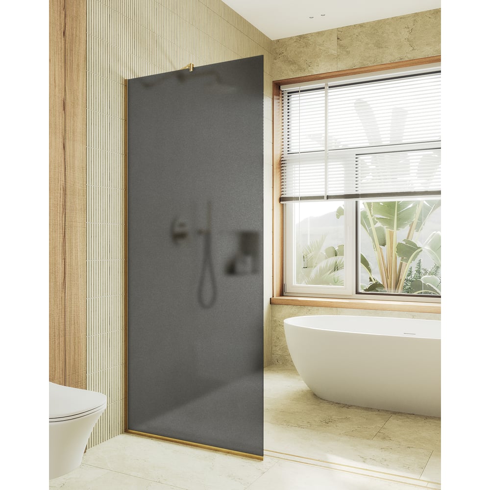 Изображение товара Душевая перегородка MaybahGlass 1950х890 мм стекло графит матовое узкий профиль