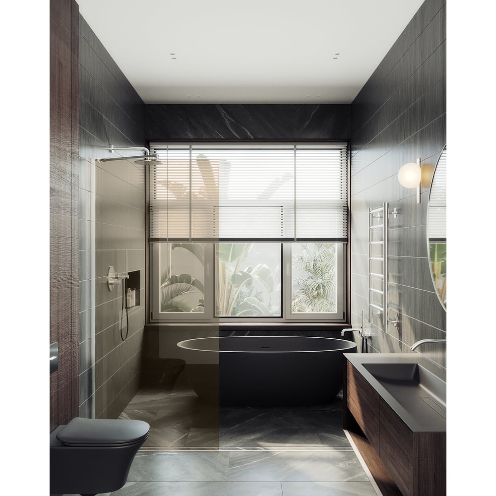 Изображение товара Душевая перегородка MaybahGlass бронзовая 8 мм широкого профиля 1950х1090 мм