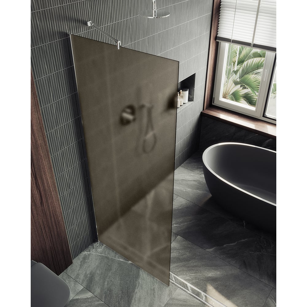 Изображение товара Душевая перегородка MaybahGlass MGD-679-5ш бронза матовая 8 мм широкая