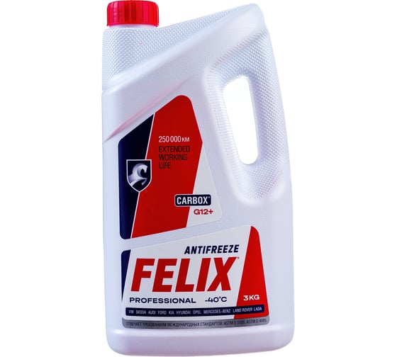 Изображение товара Антифриз FELIX CARBOX -45 G-12+, 3кг, красный 430206326