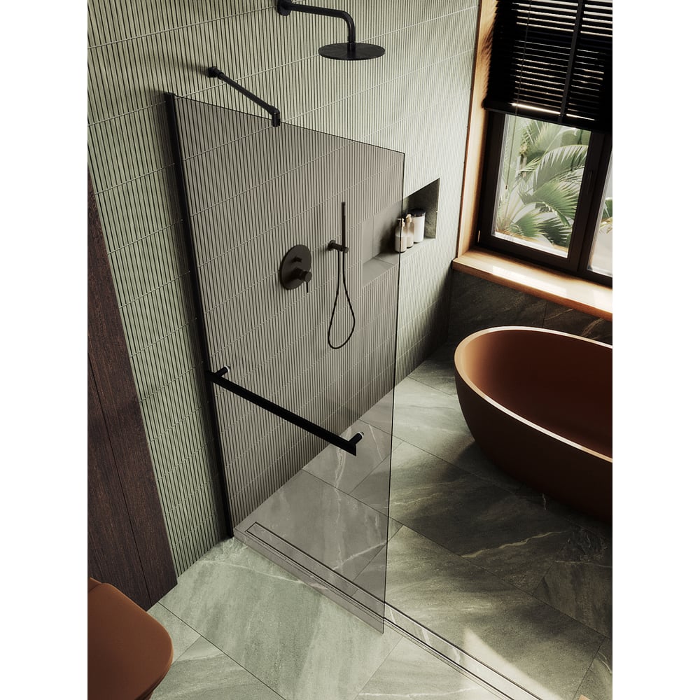 Изображение товара Душевая перегородка MaybahGlass 1950х1090 мм бронза стекло безопасное