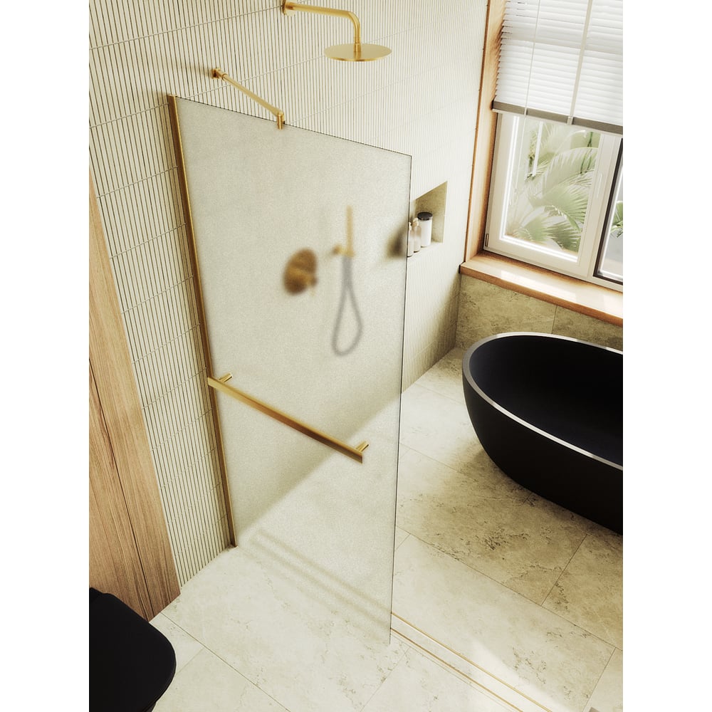 Изображение товара Душевая перегородка MaybahGlass 1950х1090 мм сатин, анодированный алюминий