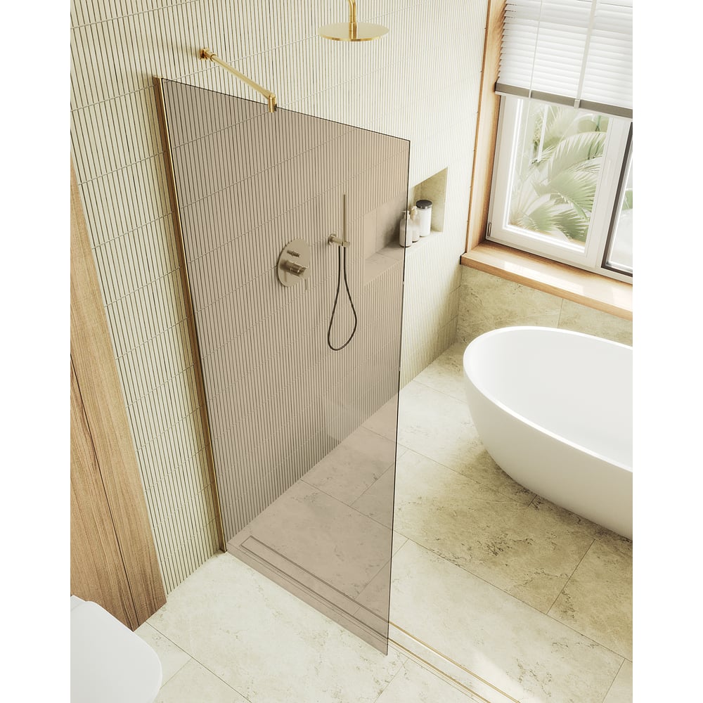 Изображение товара Душевая перегородка MaybahGlass MGD-702-3ш 1950x690 мм бронза