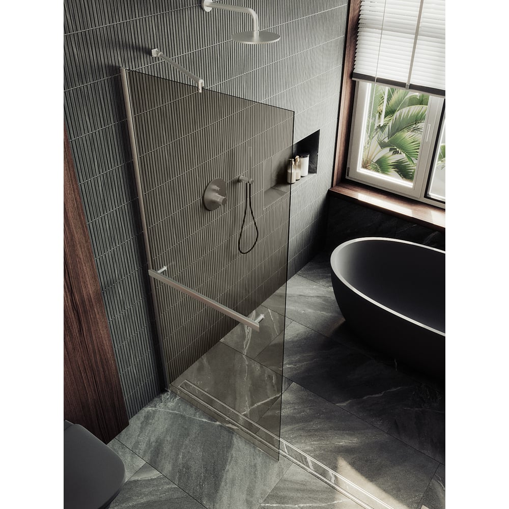 Изображение товара Душевая перегородка MaybahGlass с бронзовым стеклом 195x69 см