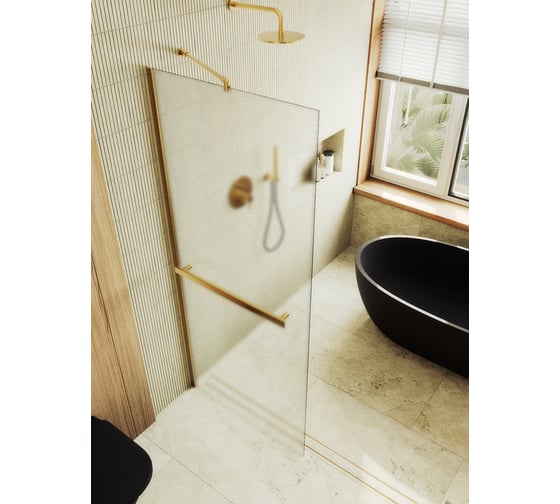 Изображение товара Душевая перегородка MaybahGlass в широком профиле, 1950х790 мм, стекло сатин 8 мм + полотенцедержатель MGD-731-3ш