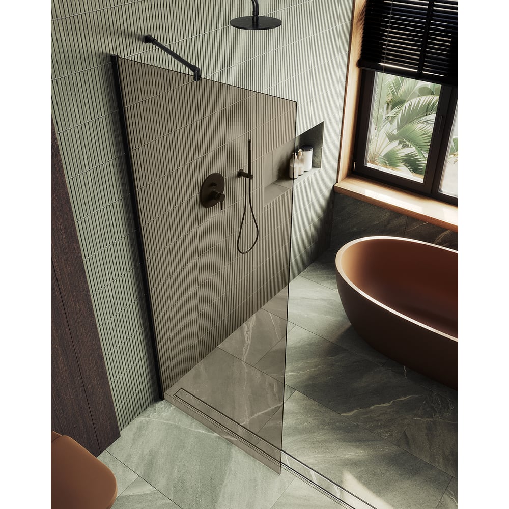 Изображение товара Душевая перегородка MaybahGlass 1950х890 мм бронза закаленное стекло